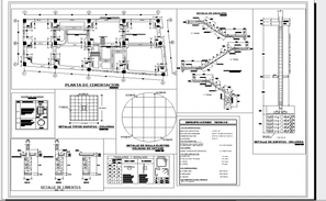 Column foundation with stair detail with structure view dwg file - Cadbull