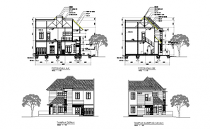 2D Drawing Bungalow Elevation Design AutoCAD File - Cadbull