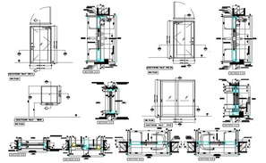 High pressure blast window detail plan and elevation dwg file - Cadbull