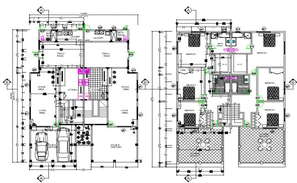 Modern 4BHK Residence House Plan Download DWG File - Cadbull