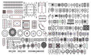 Floral pattern decorative tile blocks cad drawing details dwg file ...