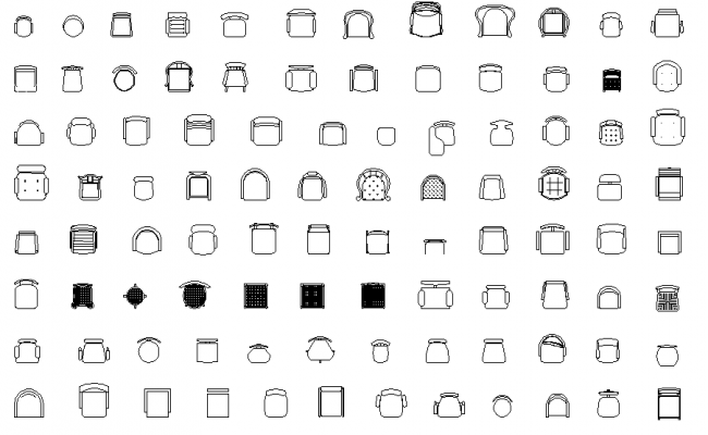 elevation of a office chair dwg file - Cadbull