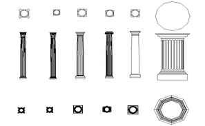 Column plan detail dwg file - Cadbull