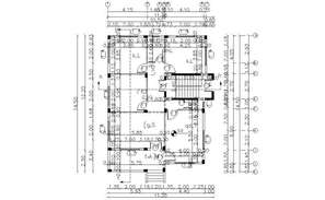 Autocad drawing of residential bungalow layout - Cadbull