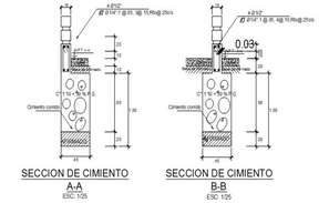 Column and foundation section table autocad file - Cadbull