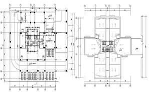 Three story office building floor plan layout details dwg file - Cadbull