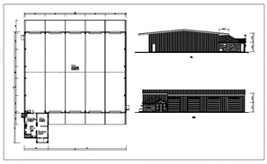 Mini shop sectional and layout plan details dwg file - Cadbull