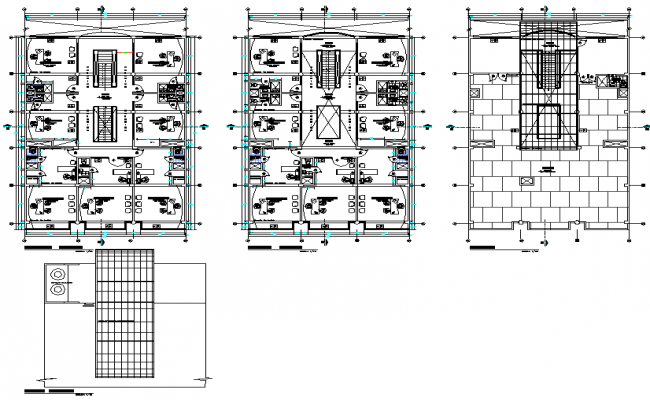 Ground to terrace floor business line plan layout file - Cadbull