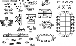 Detail furniture block of work station and hot desking in dwg file ...