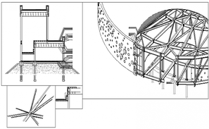 Spaces frames and shells constructive structure details dwg file - Cadbull