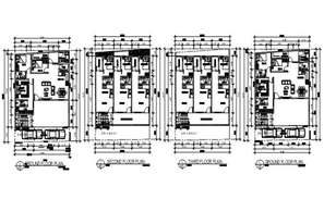 Detail 2d view of restaurant building block elevation and plan autocad ...