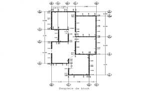 Section with different axis view for residence building dwg file - Cadbull