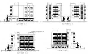 Drawing of the apartment with section and elevation in dwg file - Cadbull