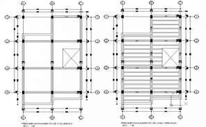 Ground floor plan and marking plan of tie beam and floor beam has given ...