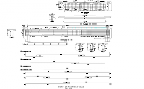 Pedestrian bridge section and constructive structure cad drawing ...