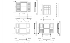 Sliding door elevation and section detail dwg file - Cadbull