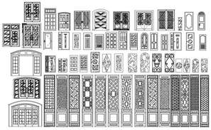 Multiple doors and windows and auto-cad blocks details dwg file - Cadbull