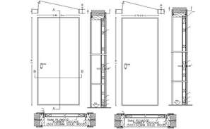 Slider window detail elevation and section detail dwg file - Cadbull