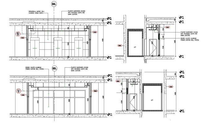 Elevator Plan And Section Detail Dwg File Cadbull