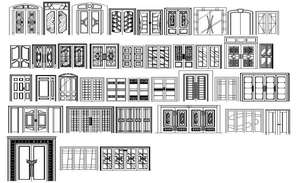 Glass door interior wooden framing autocad file - Cadbull