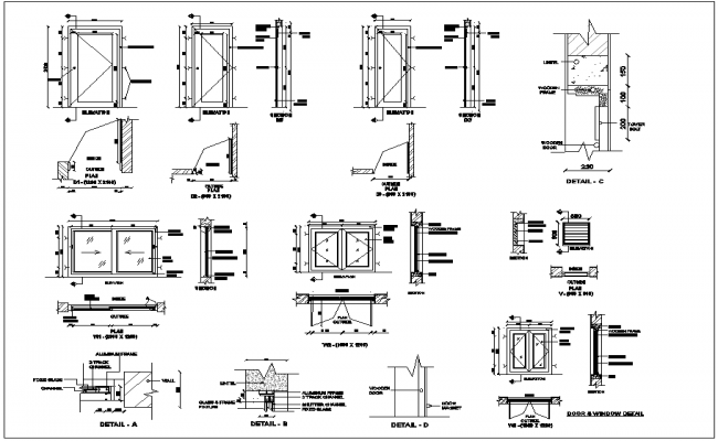 Scrolling Blind Window Installation Drawing Details Dwg File Cadbull