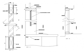 Window section detail dwg file - Cadbull