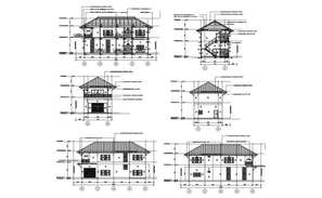 Single family house elevation drawing in dwg file. - Cadbull