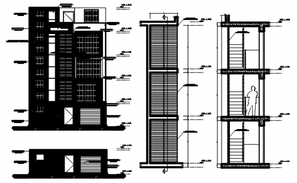 Dwg file of residential apartment elevations - Cadbull