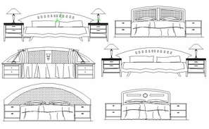 Side elevation double bed plan autocad file - Cadbull