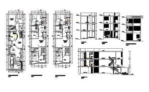 Simple Two Storey House Plans In DWG File - Cadbull