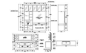 Wood Cupboard Top View Section CAD Drawing Download DWG File - Cadbull