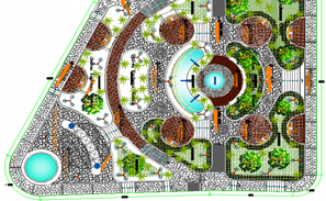 Municipal park site plan drawing in dwg file. - Cadbull