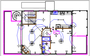 Autocad drawing of the electrical layout with detail dimension - Cadbull