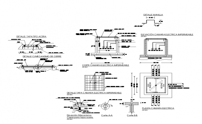 Electrical installation view with its legend of office dwg file - Cadbull