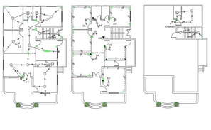 Ground, first and second floor electrical layout plan details of house ...