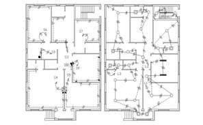 Ground and first floor electrical layout plan cad drawing details dwg ...