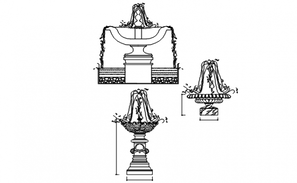 Fountain Plan and Elevation Design CAD File - Cadbull