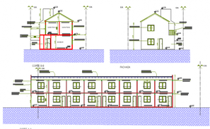 Municipal hospital building elevation and sectional details dwg file ...