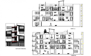 Floor plan of the house with elevation details in dwg file - Cadbull