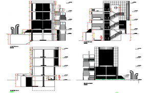 Architecture college building of Chandigarh all sided elevation and ...