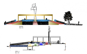 Elevation drawing of 3 storey office building in dwg file - Cadbull