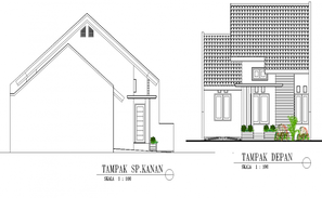 Architectural plan of house 9.95mtr x 25.00mtr with section and ...