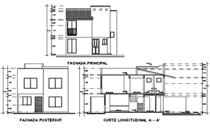 Right side elevation of the house plan is given in this 2D Autocad ...