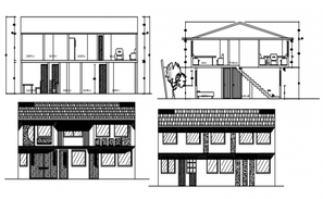 Center line plan and elevation house detail dwg file - Cadbull