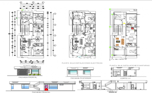 2 storey house with elevation details in AutoCAD - Cadbull