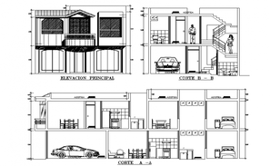 Typical floor plan layout details of twin bungalow cad drawing details ...