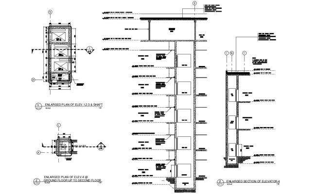 Architectural Passenger elevator Section Drawing - Cadbull
