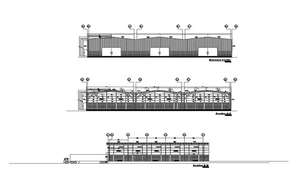 Show Room Building Rear Sectional CAD Drawing Download DWG File - Cadbull