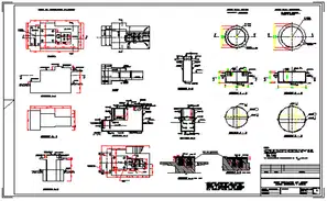 Roof beam and column working plan detail dwg file - Cadbull