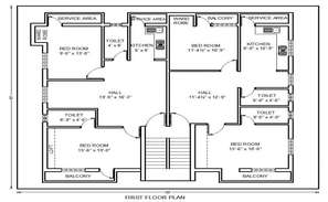 2 BHK House Layout Plan With Drainage Line CAD Drawing - Cadbull